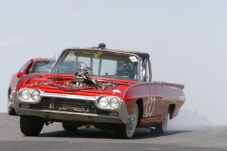 Illustration for article titled '63 Thunderbird Race Car + BMW V12 + Ammo-Can Intake = WIN!